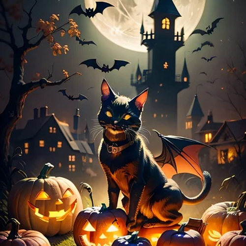 An AI generated black cat photo.