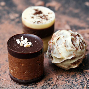 A picture of fancy chocolates.